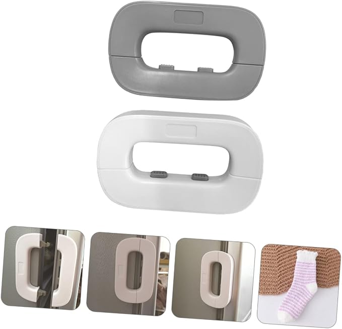 Totority Pinch Safety Locks Lock Tight for Refrigerator Freezer Cabinet Doors Multipurpose Childproof Grey