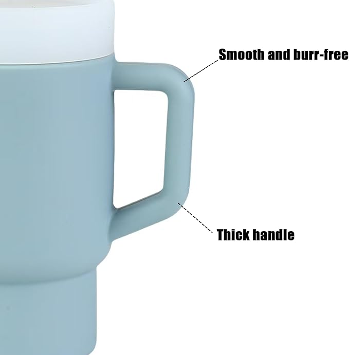 PandaEar Kids Tumbler Silicone Toddler Cup with Straw and Handle, 9.5oz Spill-Proof Training Cup for Baby, BPA-Free, Easy to Clean -Blue (Blue)