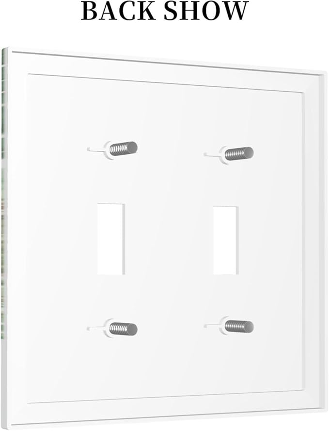 Tropical Leves Safari Animals Giraffe Elephant Zoo Decorative Switch Plates 2 Gang Double Toggle Outlet Light Switch Cover Wall Plate Electrical Faceplate for Kids Room Nursery Decor