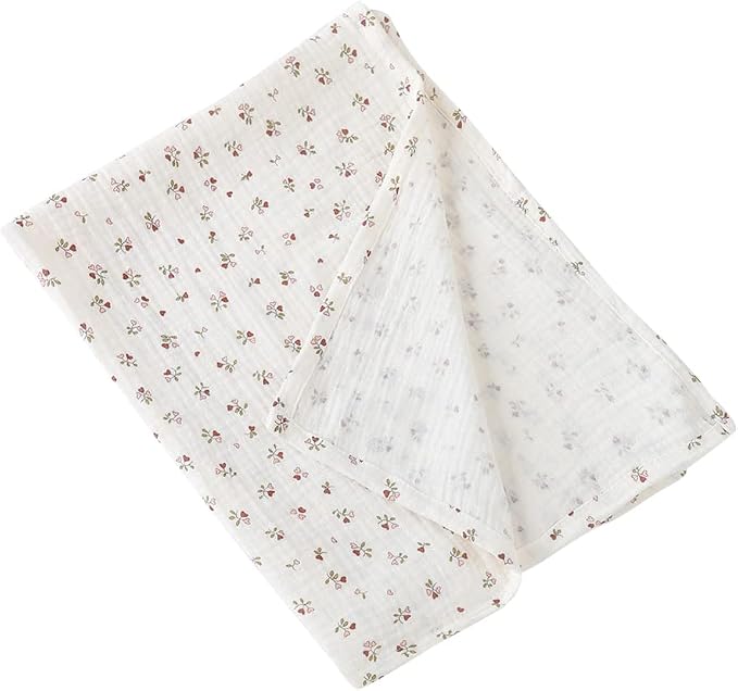 Surakey Baby Burp Cloth Layer Soft Absorbent Muslin Swaddle Blankets 85cmx65cm, Newborn Towel for Baby Shower Machine Washable for Sensitive Skin, 1 Pieces Type 6