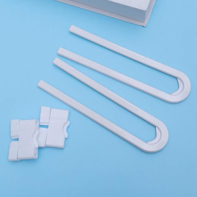 BESTonZON 4 Pack Child Safety Cabinet Locks Childproof Drawer Locks Easy Install U-shaped Door Latches No Drilling Required