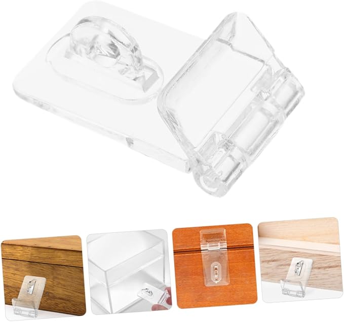 12 Sets Clear Acrylic Hinge Lock Hinge Hasp for Boxes Cabinets Versatile Storage for Mobile Phones Jewelry Crafts Transparent Design for Easy Viewing