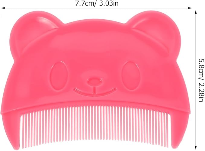 Toyvian Bear Shaped Baby Hair Comb Set - Infant Scalp Brush for Newborn Cradle Cap and Dandruff Removal Gentle Hair Care Comb for Boys and Girls Compact Baby Grooming Tool for Home and Travel