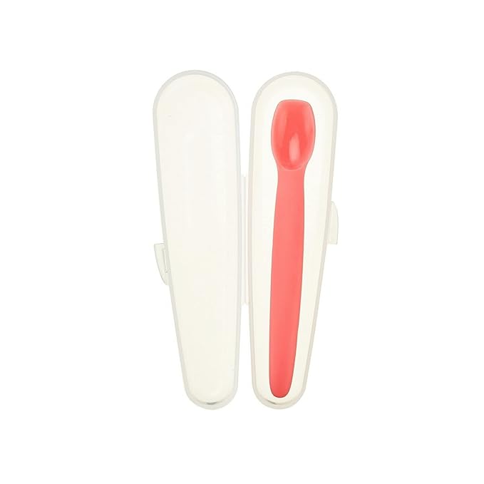 Innobaby Silicone Baby Spoon with Carrying Case Gum Friendly, Pink