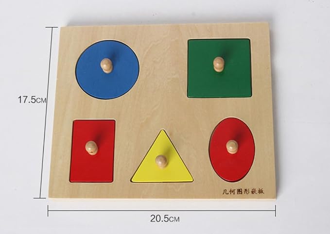 Montessori Geometric Shape Peg Puzzle, Early Education Toy for Hand-Eye Coordination