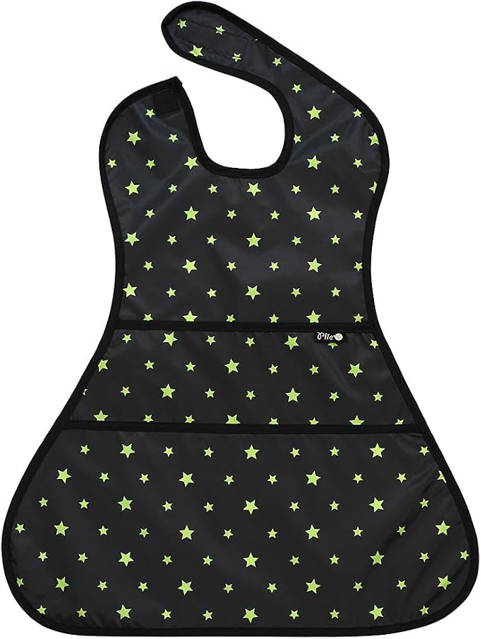 Plie Full Coverage Waterproof Feeding Bib for Toddlers – Extra Long Apron Bib for Mealtime, Self-Feeding, High Chairn