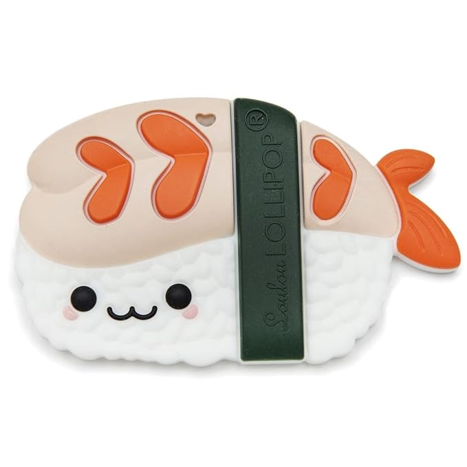 Silicone Teether ??Food-Grade, BPA-Free Teething Relief Toy for Babies ??Safe, Durable & Easy-to-Hold Infant Teether ??Textured Sensory Toy for Soothing Sore Gums - EBI Sushi