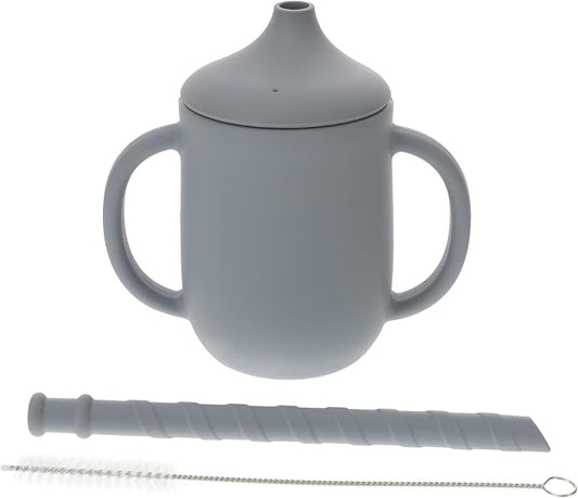 Silicone Sippy Cup for Durable Drop Straw Cup for Comfortable Grip Training Cup for Cold Hot Drinks for Independent Drinking Deep
