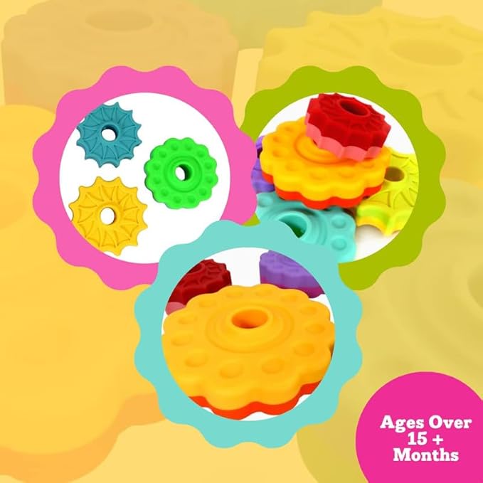 Spinning Stacker Toy - Rainbow Ring Stacker Montessori Baby Toys for 15 Months+ - Sensory & Learning Toys for Toddlers for Boys & Girls