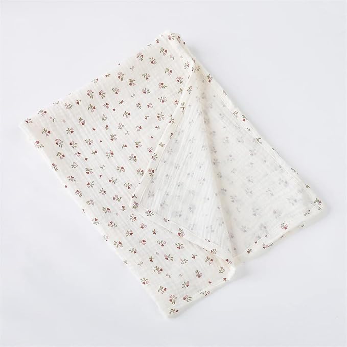 Surakey Baby Burp Cloth Layer Soft Absorbent Muslin Swaddle Blankets 85cmx65cm, Newborn Towel for Baby Shower Machine Washable for Sensitive Skin, 1 Pieces Type 6