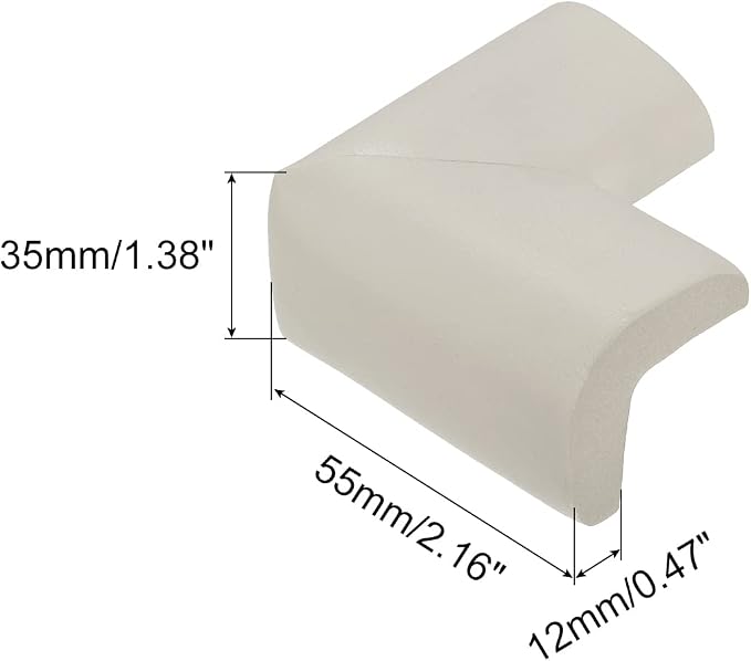 uxcell Corner Guards Edge Protectors, 4Pack Foam Safety Bumper L Shape, 55mm/2.16"(L) for Furniture Corner Table Edge Guard, Gray
