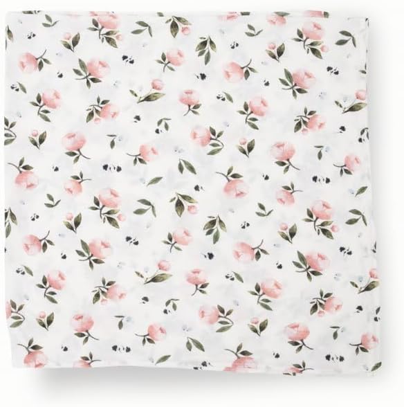Little Unicorn Stretch Knit Swaddle Blanket | Single | Super Soft | Swaddling, Burping, Nursing | Newborns and Infants | Large 47” x 47” | Machine Washable | Watercolor Rose