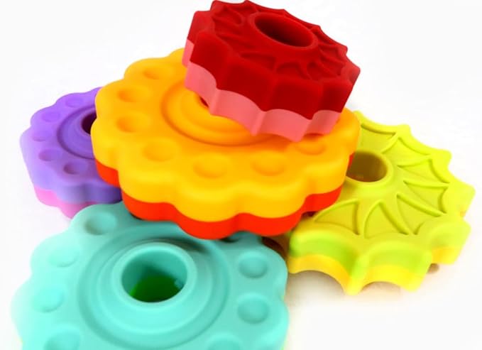 Spinning Stacker Toy - Rainbow Ring Stacker Montessori Baby Toys for 15 Months+ - Sensory & Learning Toys for Toddlers for Boys & Girls
