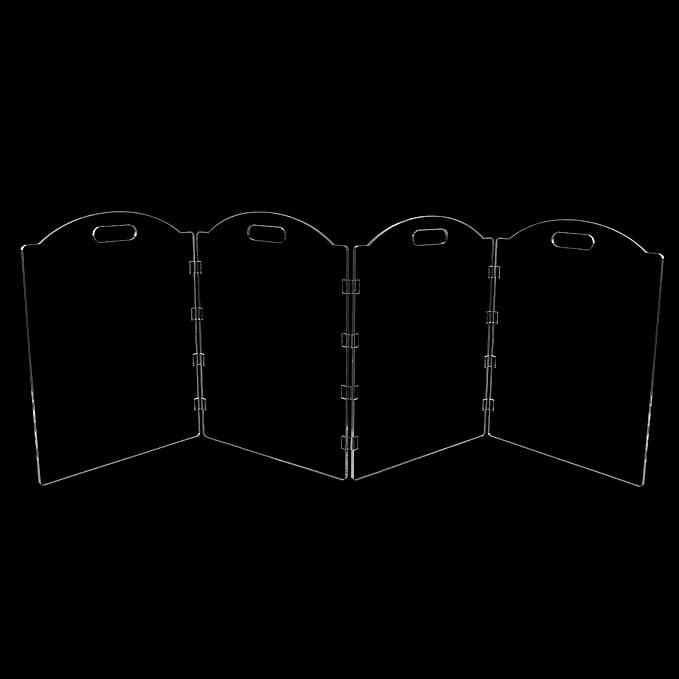Clear Acrylic Freestanding Dog Gates for the House – Folding 4-Panel Pet Gates for Doorways, Stairs, and Rooms, Transparent Indoor Barrier for Dogs, Puppies, and Cats