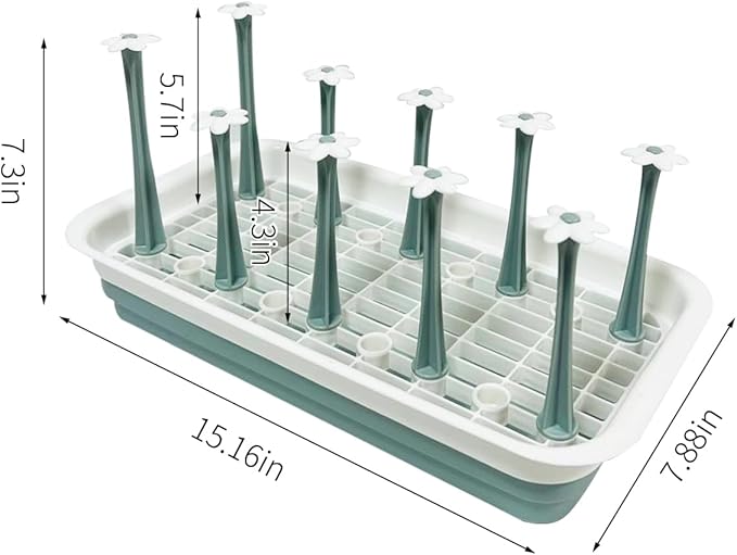 Large Countertop Bottle Drying Rack - Ideal for Insulated Water Bottles, Drinking Glasses, Sports Bottles, Baby Bottle Drying Rack, Tumblers, Mugs, Bottle Washer