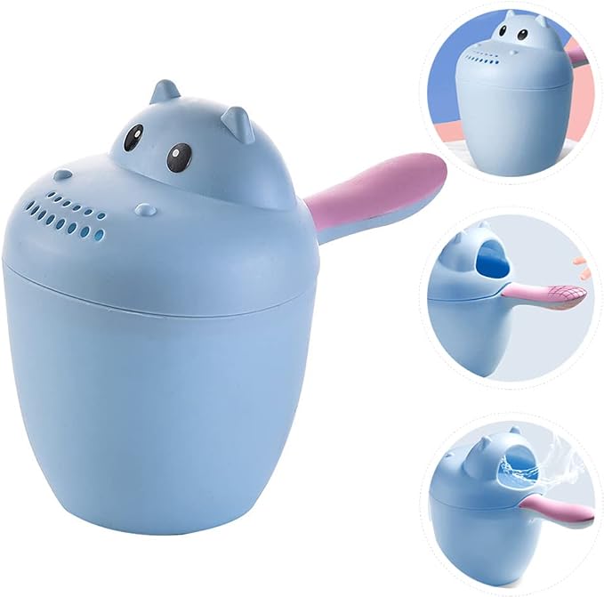 Katutude Baby Bath Rinse Cup - Shampoo Rinser Wash Cup Hair Washing Jug Water Scoop Bathroom Accessories for Newborn Baby Toddlers Shower, 7cm x 14cm / Blue