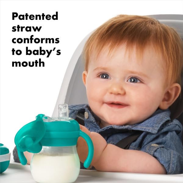 OXO Tot Transitions Soft Spout Sippy Cup with Removable Handles, Teal, 6 Ounce