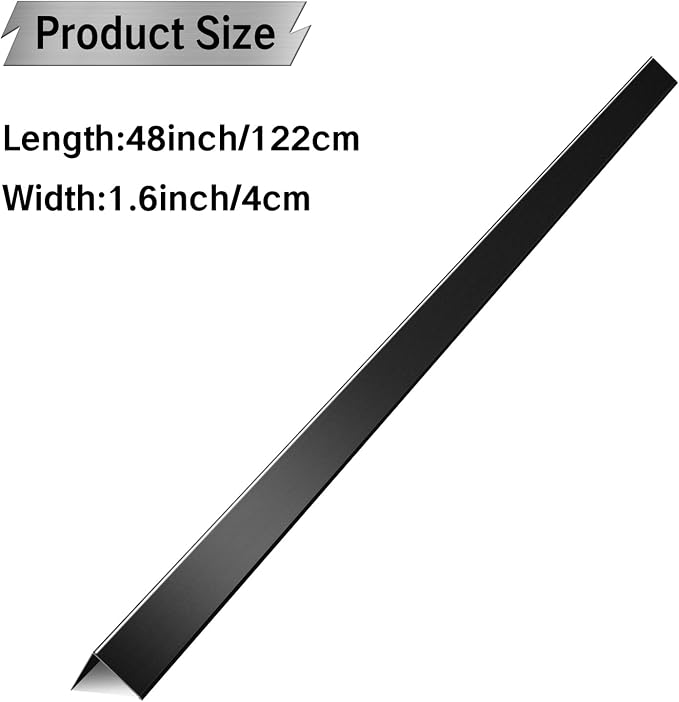 Aluminum Alloy Black Corner Guards 20Ga Thickness Wall Corner Protectors for Walls Right Angle Corner Protectors L Shaped Metal Protectors Guards (1.6x1.6X48 Inch-2PCS)