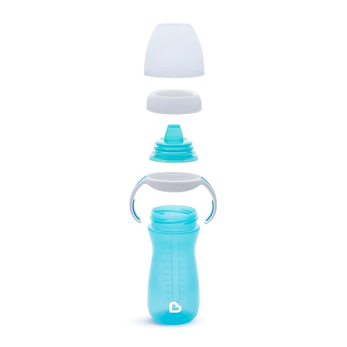Munchkin Sippy Cup, 10 Ounce, with Trainer Handles | Blue | Pack of 2 | Gentle Transition