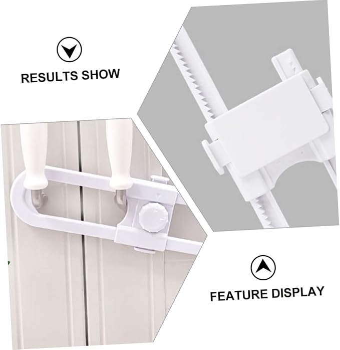 FAVOMOTO 4pcs Shaped Protective Lock for Cabinets Easy Install Childproof Drawer Lock Range No Drilling Required