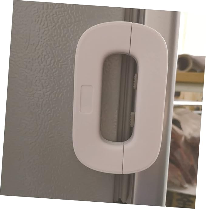 2sets Boy Girl Multipurpose Refrigerator and Cabinet Door Locks White Grey Finger Pinch for Boys and Girls Easy One-handed