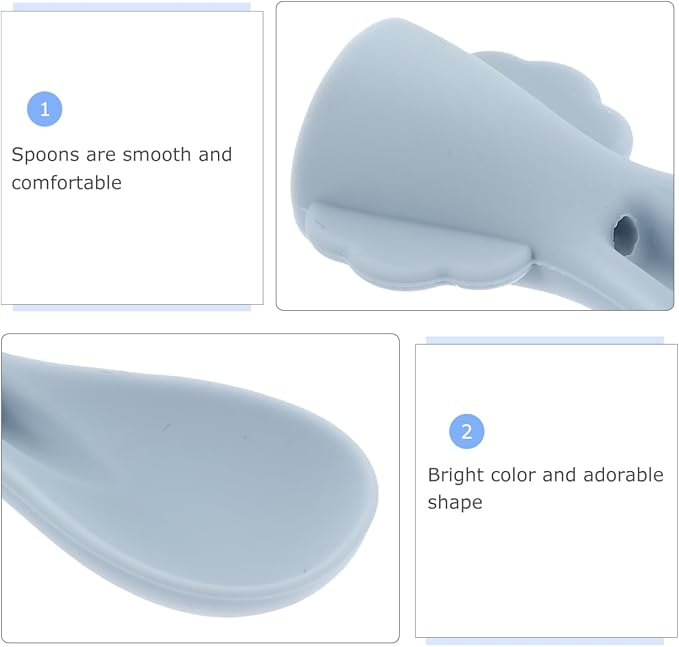 GLEAVI Silicone Baby Feeding Spoon Set with Food Pouch Squeeze Spoon Attachment for Infant Pureed Food Feeding Soft Reusable Infant Feeding Utensils 2-Pack