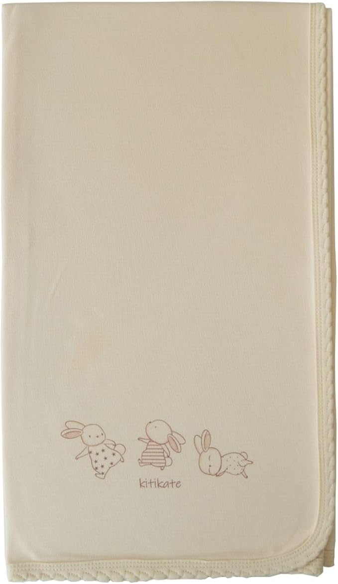 Kitikate Organic Cotton Baby Blanket, Two-Ply Double Layer, Soft & Breathable, 31.5 x 35.4 Inches (Natural)