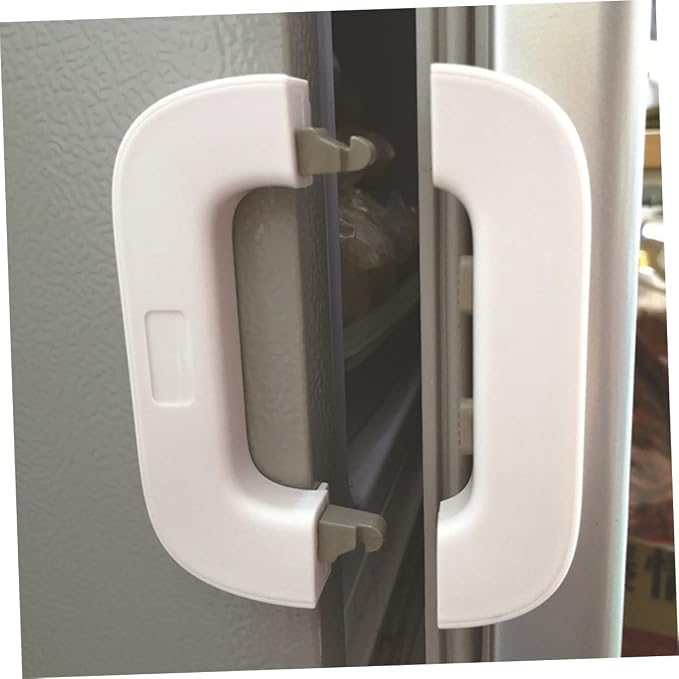 ibasenice Multipurpose Safety Locks Pinch Lock for Refrigerator Freezer and Cabinets Childproof Keys Grey