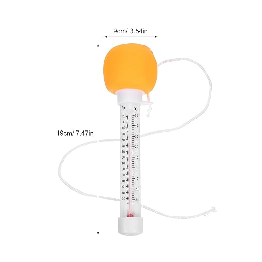 Floating Pool Thermometer Orange with Cartoon Design, Water Temperature Gauge for Bath, Hot Tub and Swimming Pool Use, Easy-Read Floating Bath Thermometer for Newborns