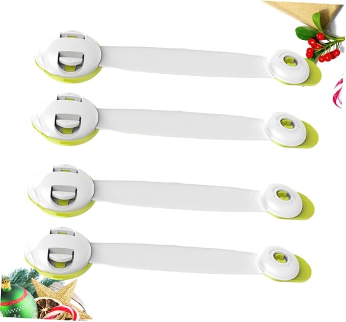 KOMBIUDA 4pcs Baby Proof Cabinet Door Locks Child Safety Locks Double Button Self-adhesive Easy to Install for Fridges Drawers