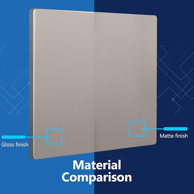 LIDER Double Blank Wall Plate, Temperature and Impact Resistant, UL Listed, Polycarbonate Thermoplastic, Screwless Design, Matte Finish, Modern Upgrade, Midsize, 2-Gang, 4.88??x 4.92?? Nickel, 10 Pack