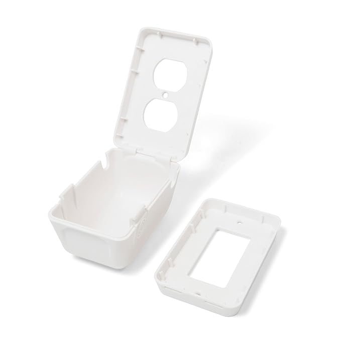 Regalo Safety Outlet Covers for Baby Proofing, Child Proof Wall Outlet Cover Guard with Space for Cords ??Fits Standard & Single Outlets (2 Pack, White)