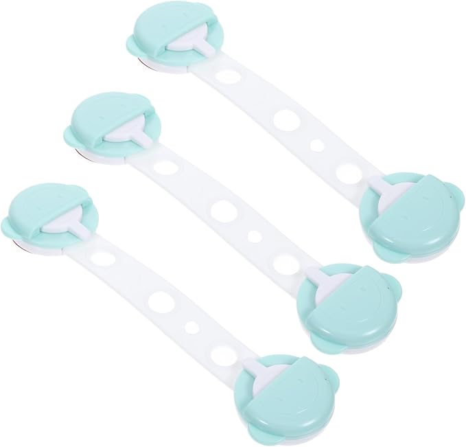 Abaodam 3pcs Safety Cabinet Locks Childproof Drawer Locks for Dresser Freezer and Cupboard Adorable Durable Soft Easy to Use Green