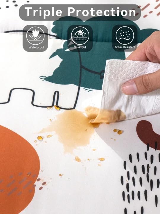TILLYOU Waterproof Baby Play Mats for Floor, 50x50 Playpen Mat, Playmats Extra Thick for Babies and Toddlers, Foldable Baby Crawling Mat for Playpen, Forest Animals