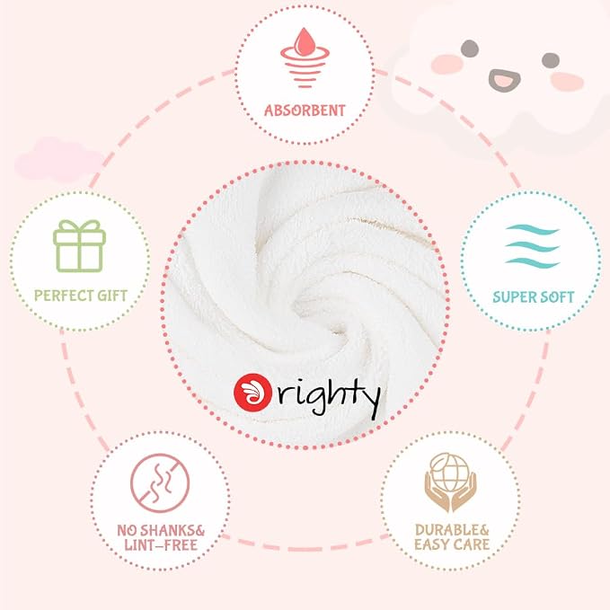 Orighty Burp Cloths for Baby 8 Pack - Super Soft & Absorbent Coral Fleece Baby Burp Cloth, 20x10 Inch Gentle Large Burping Rugs for Babies Sensitive Skin, Burping Cloths for Newborn Essential, White
