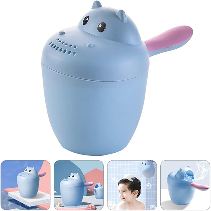 Katutude Baby Bath Rinse Cup - Shampoo Rinser Wash Cup Hair Washing Jug Water Scoop Bathroom Accessories for Newborn Baby Toddlers Shower, 7cm x 14cm / Blue