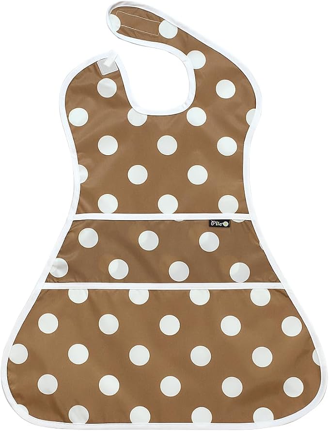 Plie Full Coverage Waterproof Feeding Bib for Toddlers – Extra Long Apron Bib for Mealtime, Self-Feeding, High Chairn