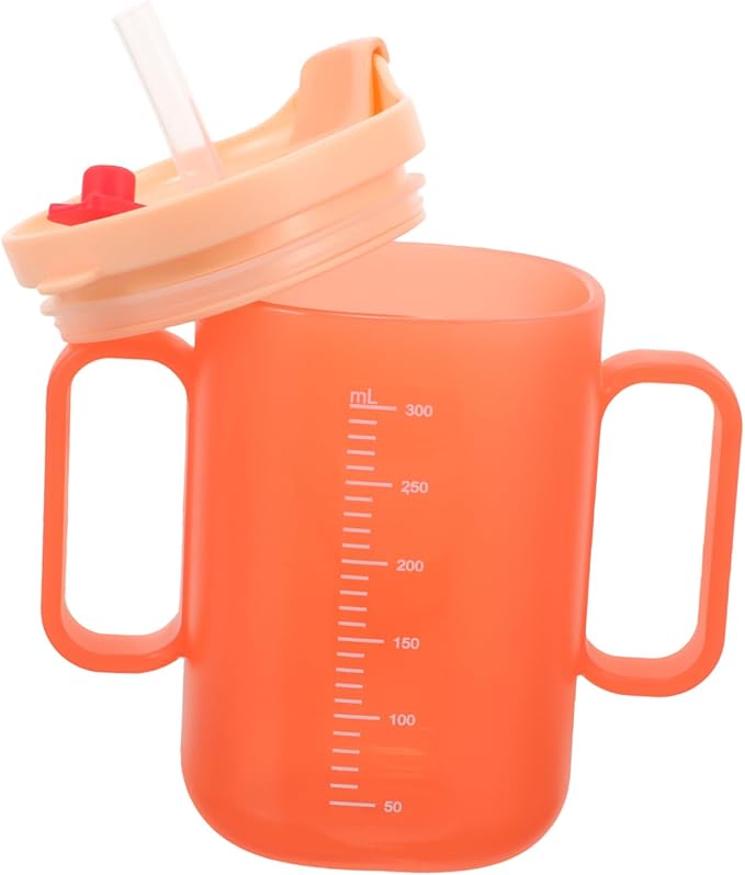 DECHOUS Double Handle Drinking Cup with Straw Boy Girl Water Cup Durable Lightweight and Ergonomic Design for Easy Grip for Milk and Water Training