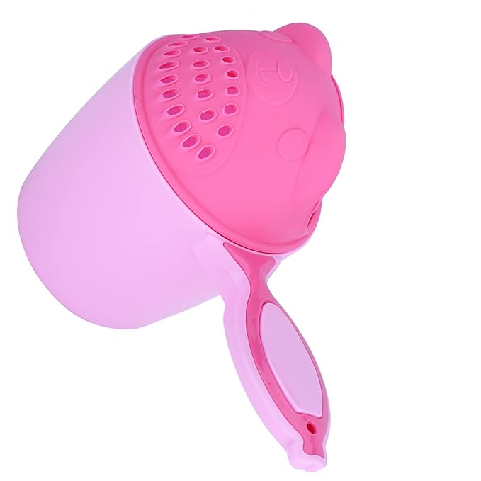 RiToEasysports Baby Bath Cup, Baby Shampoo Cup Cute Kid Wash Hair Rinser Bathing Flusher Protection Eye for Kids Green Pink (Pink)