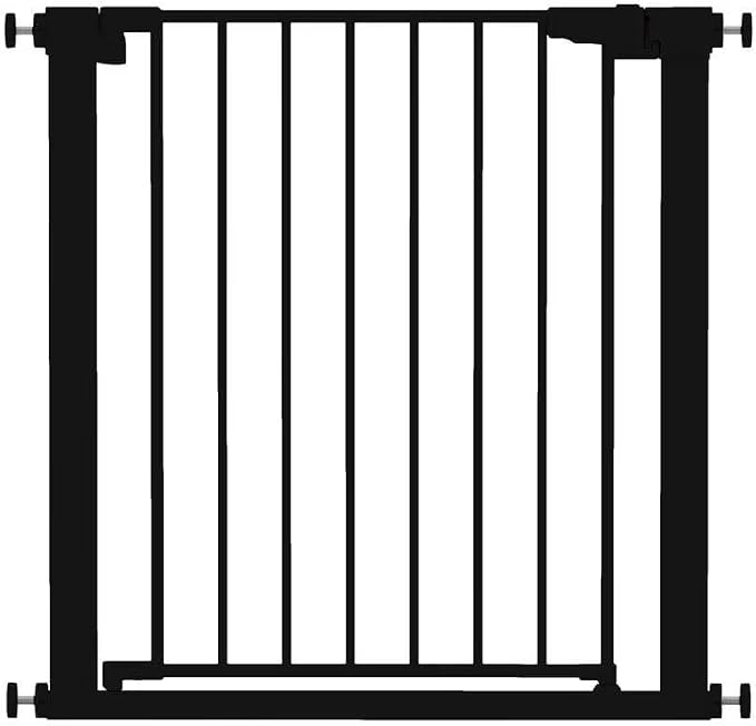 Pressure Mounted Baby Gate for Stairs, Extra Wide 29-48.8 Inch Adjustable, Auto-Close, Double Lock, 29.9" Tall Metal Dog Gates for Doorways, Kitchen & Hallways, CPC & CE Certified, Black