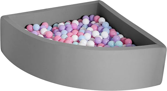 TRENDBOX Ball Pit Memory Foam Pit Soft Pool Fan-Shape Soft Equipment for Toddlers Kids - Dark Gray (Balls NOT Included)
