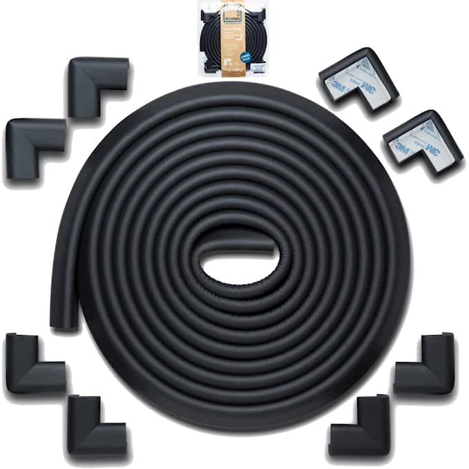 18ft Edge 16 Corners - Bundle & Save - RovingCove HeftyFit Edge Corner Guards, Onyx Black