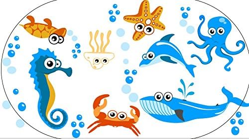 Non Slip Baby Bath Mat with Suction Cups for Tub, Shower Anti-Slip Mat, 27 x 15 Inch Cute Pattern Design, Bathtub Mat for Kids (Halobios)