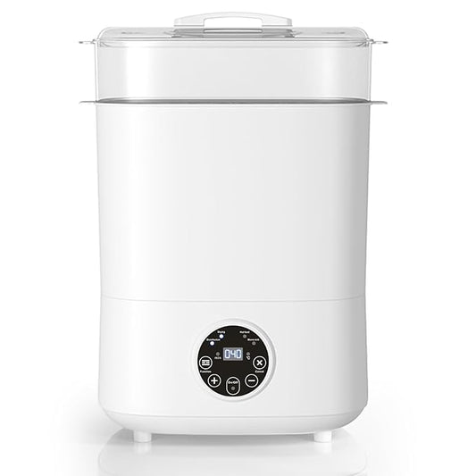 Fisca Baby Bottle Sterilizer and Dryer, 5-in-1 Large Capacity Bottle Sanitizer and Dryer, 2 Layers Compact Baby Bottle Electric Steam Sterilizer and Dryer for Baby Bottles, Pacifiers, Pump Parts