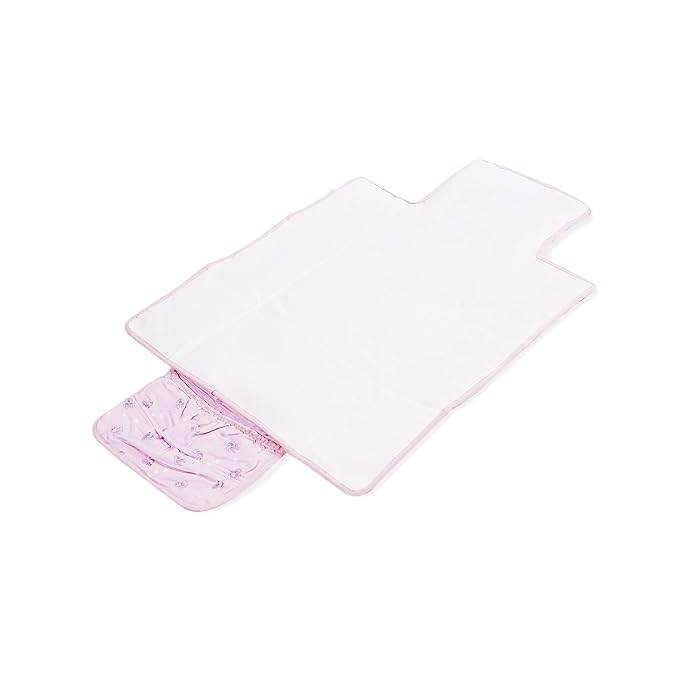 Disney Minnie Mouse Portable Baby Changing Pad Quilted Poplin Waterproof Wipeable Diaper Changing Mat for Travel and Nursery