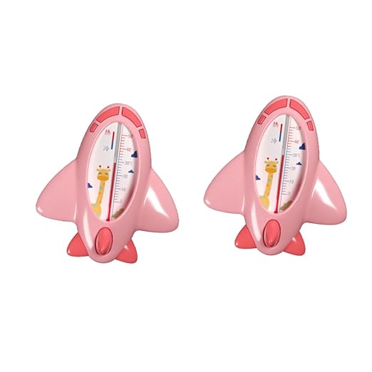 GARVALON 2pcs Bathing Water Thermometer Pink Adorable Floating Temperature Gauge for Newborn Safety and Bath Time Monitoring