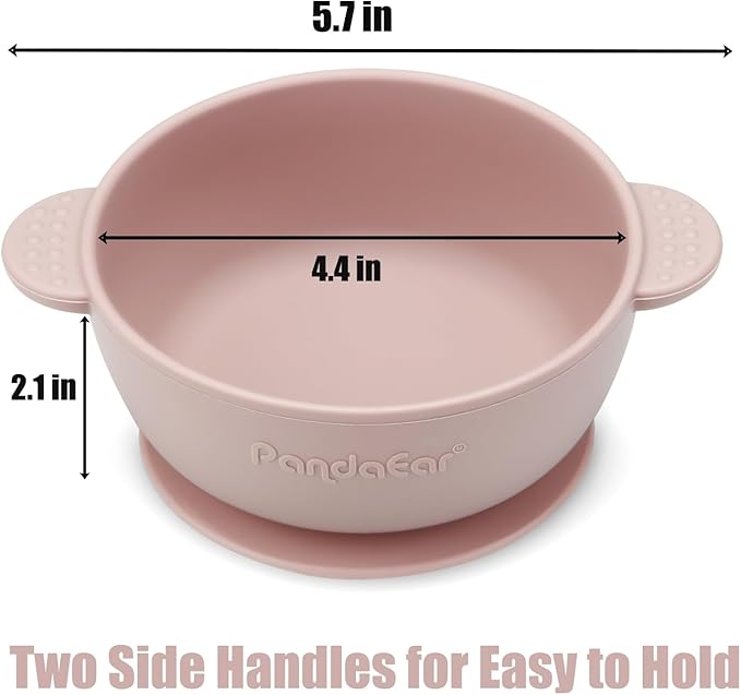 PandaEar 3 Pack Baby Bowls with Suction| Stay Put Silicone Food Bowl for Babies Kids Toddlers Infants| Food Grade Soft Safe BPA-Free Silicone (Pink)