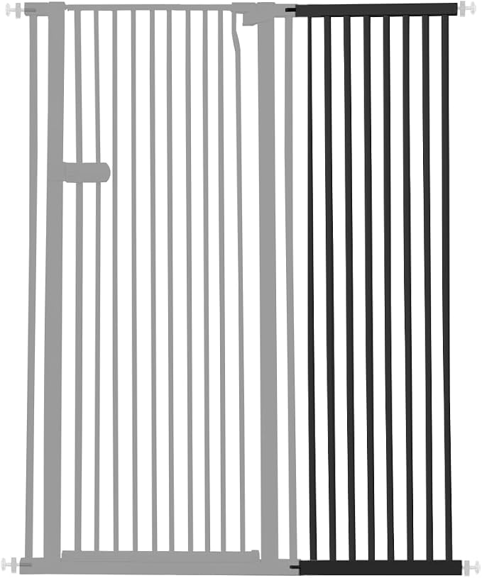 Lumizone Extra Tall Cat Gate Extension Kit 61.02" High Pressure Mounted 16.73" Extra Wide 1.37" Gap No Drilling Tall Pet Gate for Dogs (Black, 61.02" H x 16.73" W, Extension)