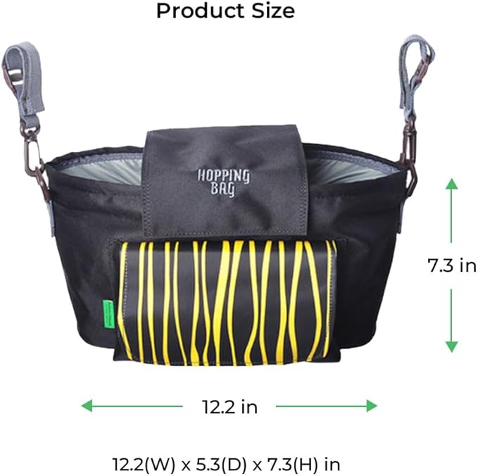 carrotez Universal Stroller Caddy ??Large Capacity Organizer with Cup Holders & Front Wipes Pocket