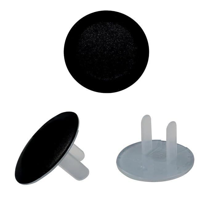 Baby Safety Outlet Plug Electrical Socket Covers, Pure Black